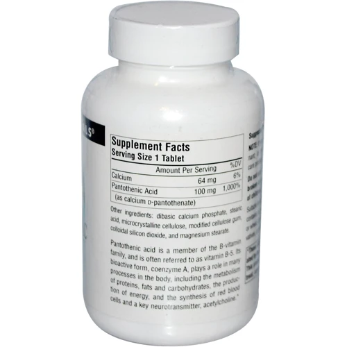 Source Naturals Pantothenic Acid, 100 mg, 250 Tab: Тип Витамин B