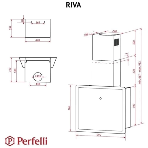 Вытяжка Perfelli RIVA BIANCA: Тип воздухоочистителя Рециркуляция, Отвод