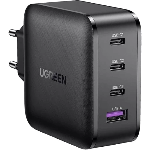 Зарядний пристрій Ugreen Wall Charger 3хUSB-C+USB CD224 GaN 65W Black (70774)