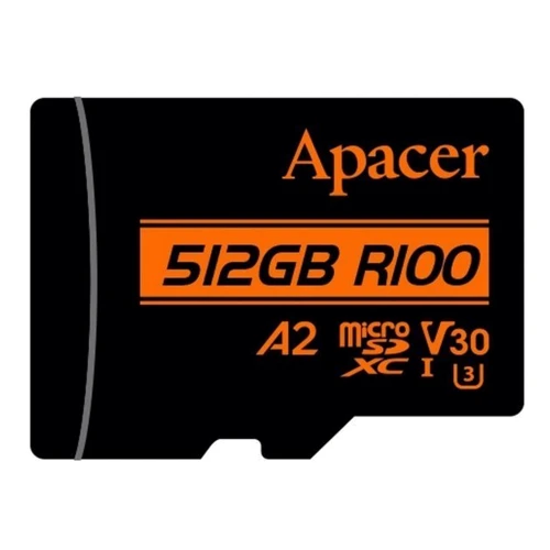 Карта памяти Apacer 512GB microSDXC Class 10 UHS-I U3 + adapter (AP512GMCSX10U8-R): Тип карты MicroSDXC