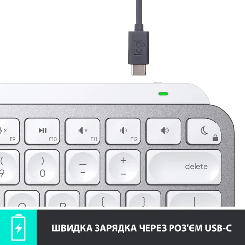 Клавіатура Logitech MX Keys Mini Minimalist UA Pale Grey (920-010499) фото 7
