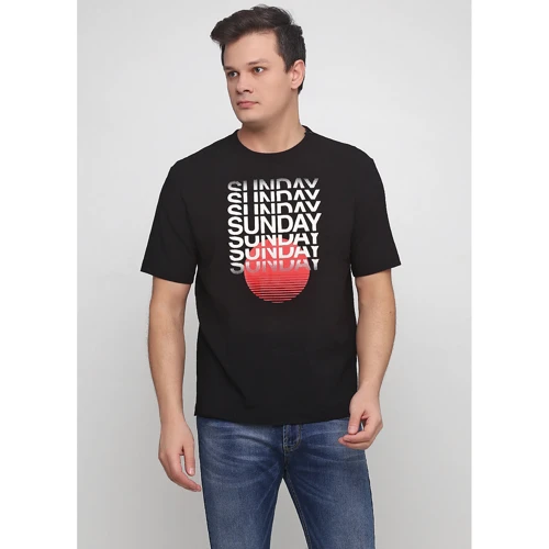 Футболка H & M 6567099 XL чорна з принтом