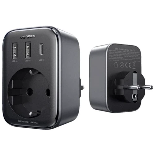 Зарядное устройство Ugreen Wall Charger 2хUSB+USB-C CD314 GaN 30W Gray (90613): Тип сетевое