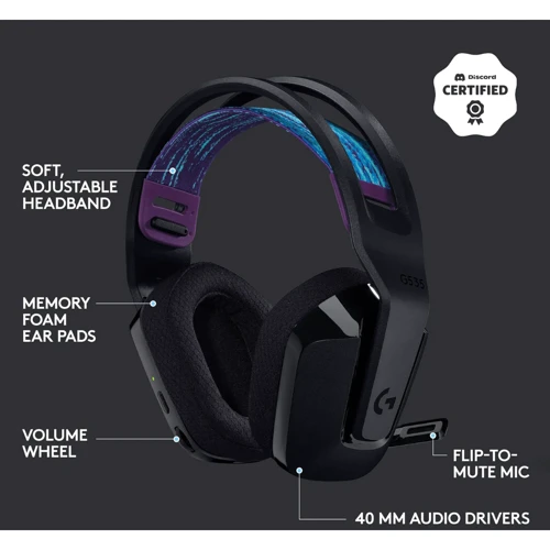 Наушники Logitech G535 Lightspeed Wireless Gaming Headset Black  фото 9