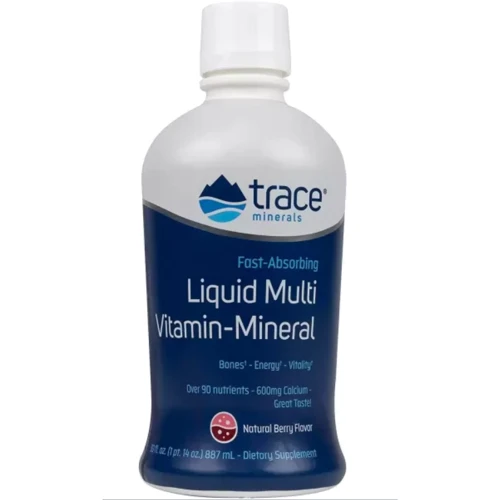 Trace Minerals Liquid Multi Vitamin-Mineral Жидкие мультивитамины и минералы ягодный вкус 887 мл