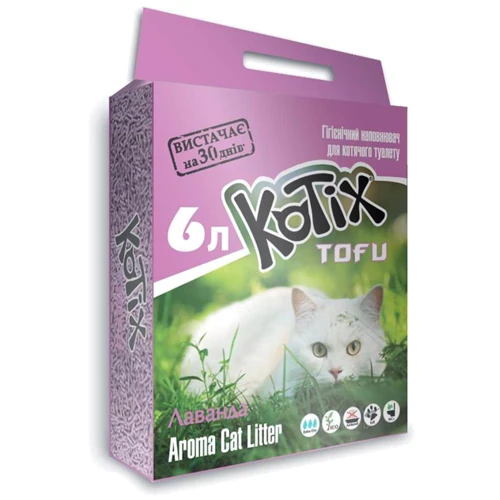 Наполнитель Kotix Tofu Lavender для котов 6 л