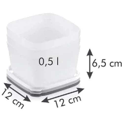 Ємність для зберігання Tescoma Purity 3 шт, 500 мл (891862): Висота, см 6.5