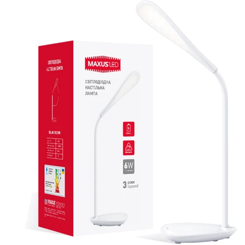 Умная лампа Maxus DKL 6W (аккумулятор, димминг) белая, эллипс