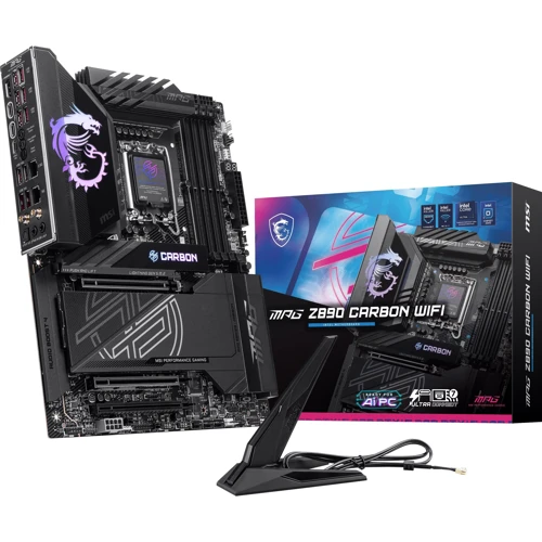 MSI MPG Z890 CARBON WIFI: Дополнительно Радиатор на VRM, Поддержка UEFI, Поддержка RAID, Адаптер Wi-Fi