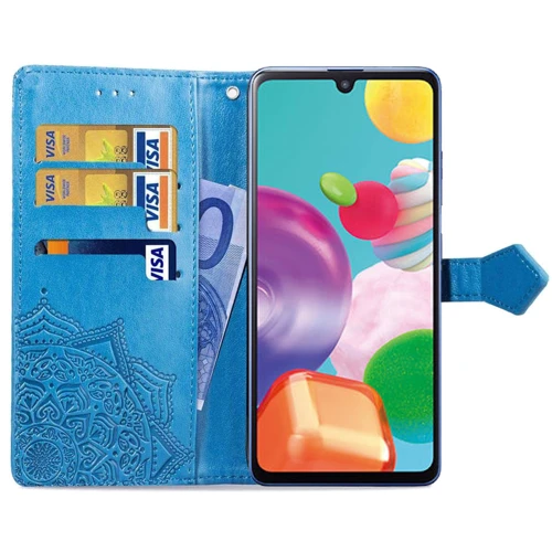 Аксесуар для смартфона Mobile Case Book Cover Art Leather Blue for Samsung A415 Galaxy A41: Матеріал Искусcтвенная шкіра