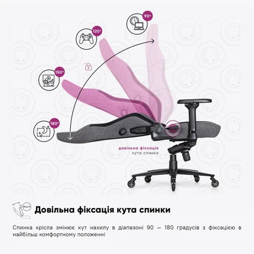 Геймерское кресло Cyberlux Ares Grey (арт. GM-405 G) фото 7