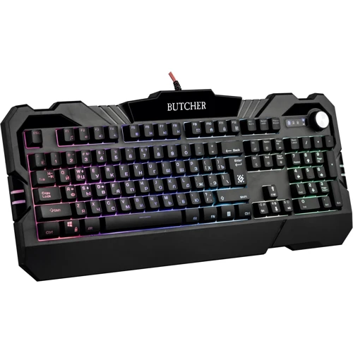 Клавиатура Defender Butcher GK-193DL RGB USB Black (45193): Подключение проводное