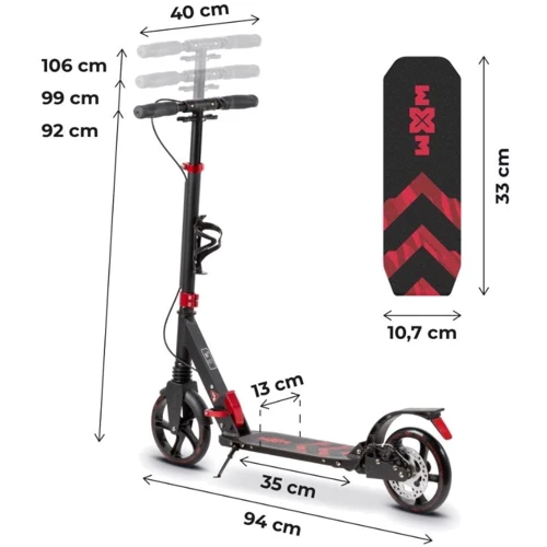 Самокат с дисковым тормозом Kidwell WXM RST-A02 Red фото 12