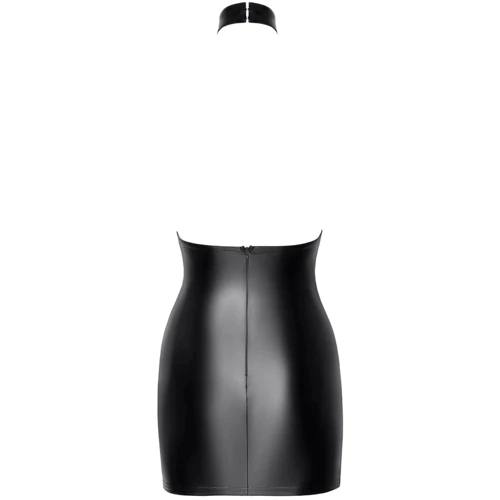 Платье Noir Handmade F311 Eros mini halter dress of flocked mesh and wetlook Вlack, XXL