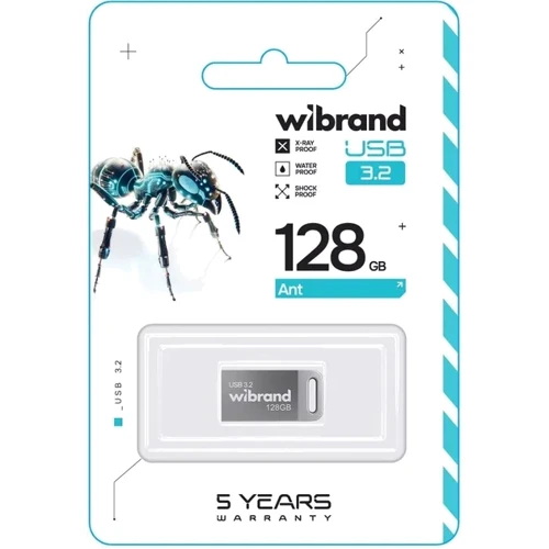 USB-флешка Wibrand 128GB Ant USB 3.2 Gen1 Silver (WI3.2/AN128M4S): Стандарт USB USB 3.2
