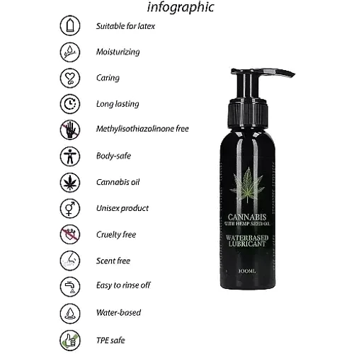 Вагинальный лубрикант Cannabis With Hemp Seed Oil - Waterbased Lubricant, 100 ml