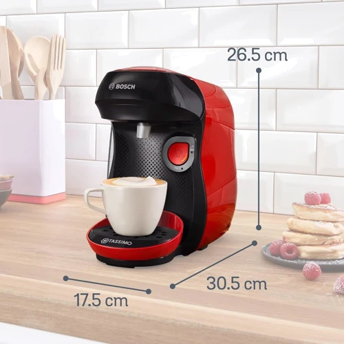 Кофеварка Bosch TAS103E Tassimo Happy friendly red: Габариты, см 17.5х‎26.5х30.5