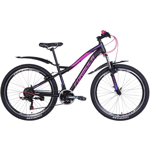 Велосипед Formula ELECTRA 2021 M 26" черно-малиновый с фиолетовым (OPS-FR-26-463)