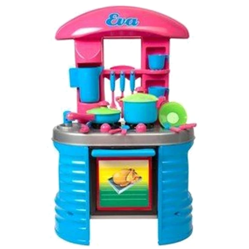 Кухня с посудой Kinderway синяя (KW-04-405)