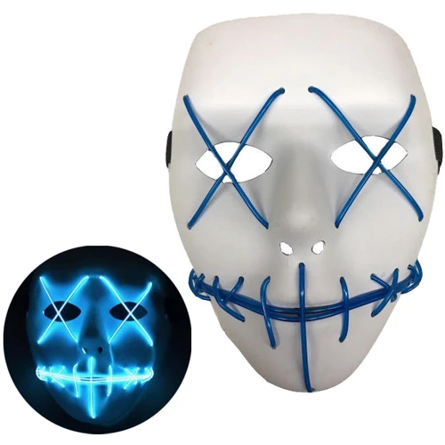 Неоновая маска для вечеринок с подсветкой UFT LED Mask 1 Blue