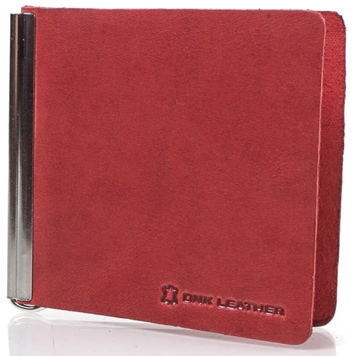 Женский зажим для денег DNK Leather красный (DNK-Spring-clamp-Hcol-H)