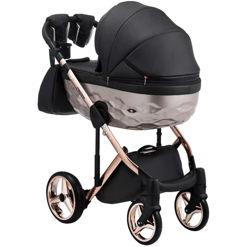 Коляска 2 в 1 Adamex Chantal Star Polar (Pink Gold) кожа 100% Star 101 (624641): Возможность установки люльки есть