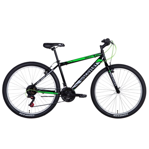 Велосипед Discovery AMULET Vbr 2021 ST 27.5" черно-зеленый с серым (OPS-DIS-27.5-049)
