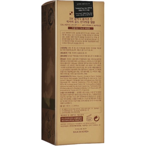 3W CLINIC Collagen&LuxuryGold Anti-Wrinkle Ampoule Антивозрастная сыворотка для лица с золотом и коллагеном 100 ml: Пол Для женщин