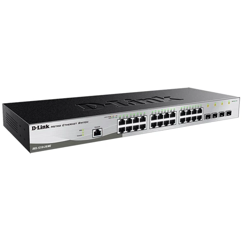 Мережевий комутатор D-Link DGS-1210-28/ME/P/В2A: Кількість портів Gigabit Ethernet (10/100/1000) 24