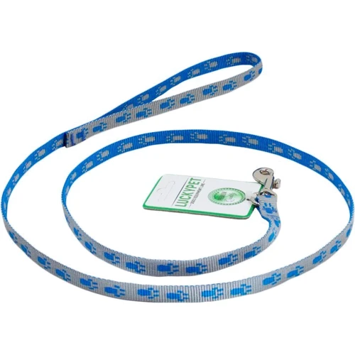 Поводок капроновый Lucky Pet Лапки 1x120 см голубой (4820224219073)