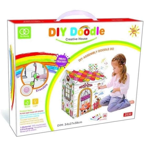 Игровая детская палатка DIY Doodle Домик-Раскраска (в коробке) (Z 030)