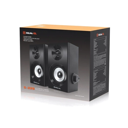 Акустическая система REAL-EL S-228 Black (EL121200014): Формат акустики 2.0