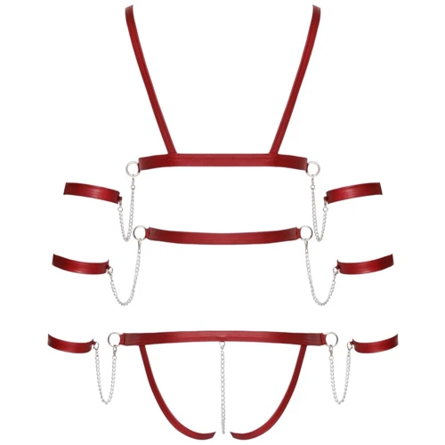 Боди с фиксаторами для рук Orion Bad Kitty Strap Body Red, L