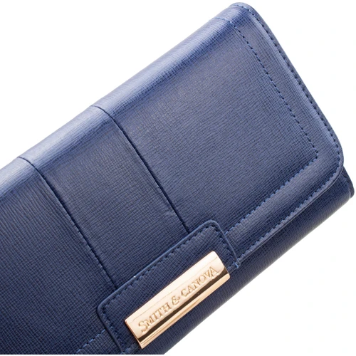 Женский кошелек Smith&Canova синий (FUL-28624-navy): Материал Натуральная кожа