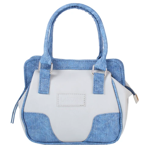 Женская сумка саквояж Laskara синяя (LK-10247-grey-denim): Материал Искусственная кожа