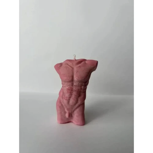 Свеча в виде торса мужчины Glowing fire, 10х5 см (телесный)