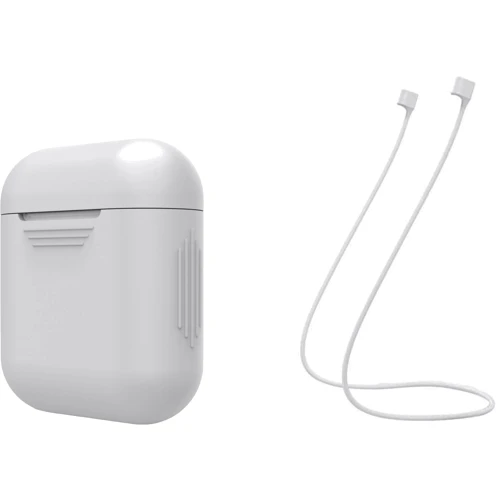 Чехол для наушников TPU Case with Earphone Strap Transparent for Apple AirPods