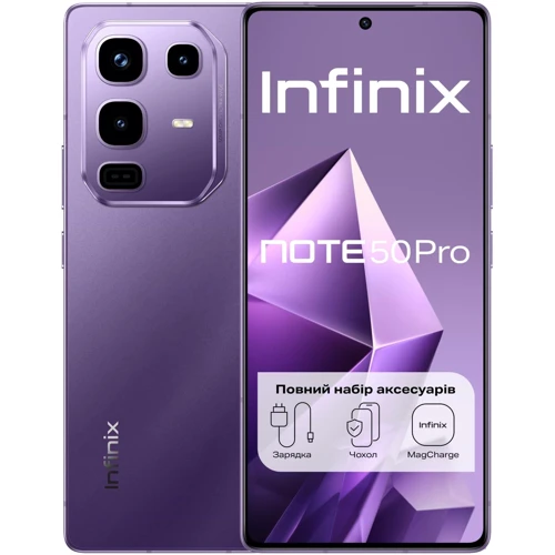Смартфон Infinix Note 50 Pro 8/256Gb Enchanted Purple (UA UCRF): Дисплей 6.78" AMOLED (1080 x 2436) / 393 ppi