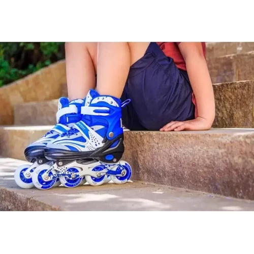 Роликовые коньки Hop-Sport 3W1 HS-8101 Speed S синие фото 7