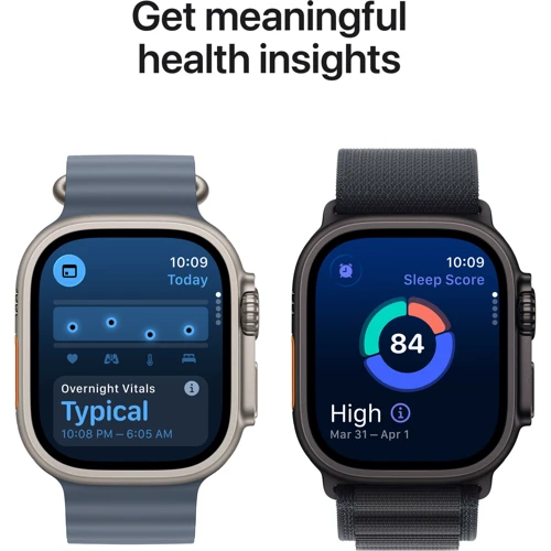Apple Watch Ultra 3 GPS + Cellular 49mm Natural Titanium Case with Blue/Bright Blue Trail Loop - S/M (MEWR4)