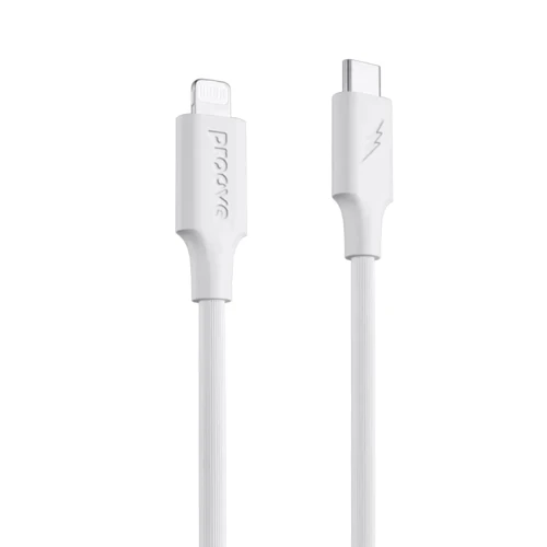 Кабель Proove Cable USB-C to Lightning Striped Silicone 1m White