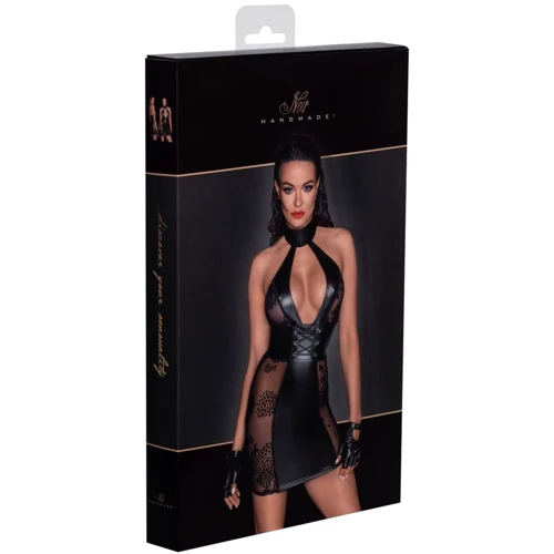 Платье Noir Handmade F238 Short tulle dress with powerwetlook inserts Вlack, XXL