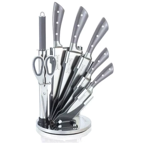 Набор кухонных ножей Набор металлических ножей на подставке Royalty Line RL-KSS812 7pcs: Количество предметов 7