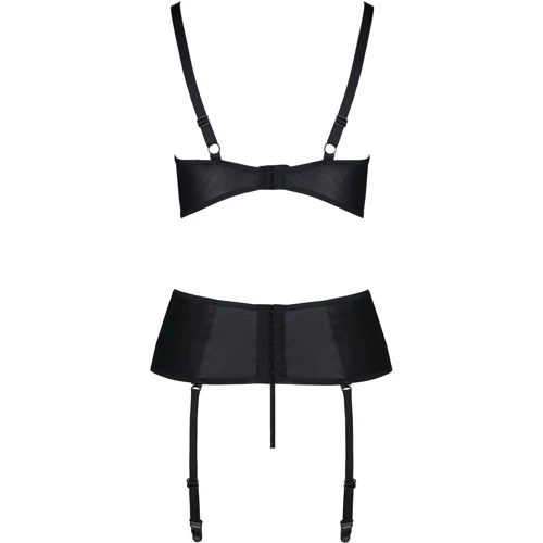 Корсет с открытой грудью Passion JANNIES CORSET Вlack XXL/XXXL (стринги в наборе)
