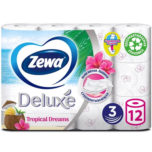 

Zewa Deluxe Le Summer Tropical Dreams Туалетная бумага трехслойная 12 шт.