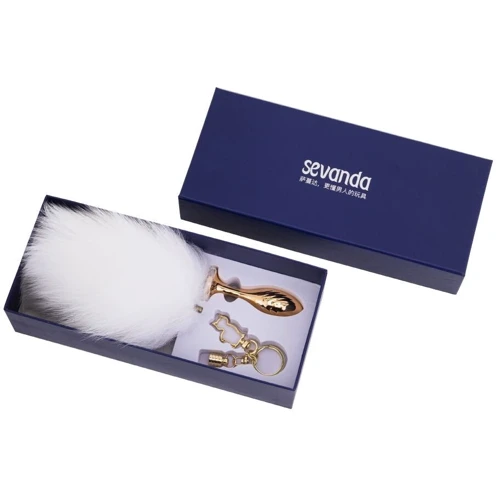 Анальная пробка Кроличий хвост LOCKINK Sevanda White Bunny-Tail Anal Pear-shape Plug