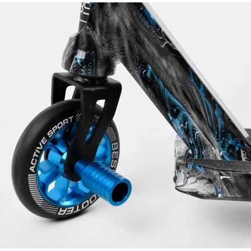Самокат трюковий Best Scooter чорно-синій (BS-77566): Матеріал коліс поліуретан
