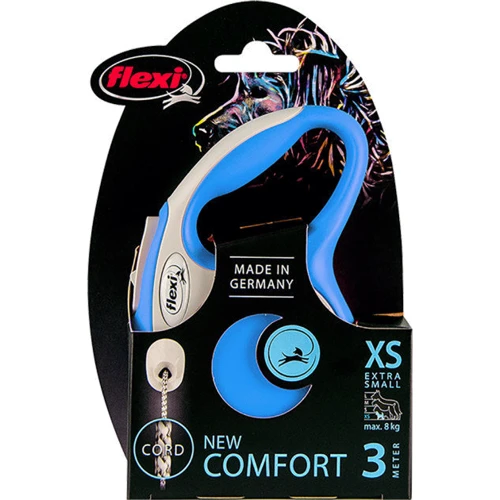 Поводок-рулетка Flexi New Comfort XS до 8 кг 3 м синий (4000498042731): Тип шнура Трос