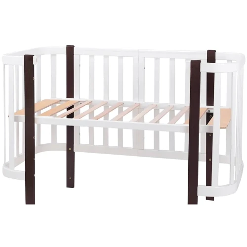 Детская кроватка Babyroom Луна 120х60 см белый - венге (625644)