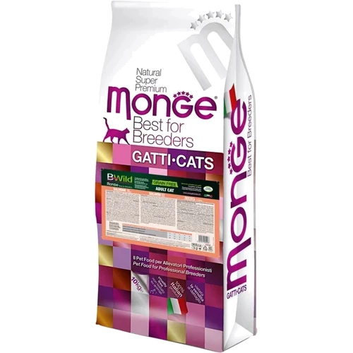 Сухой корм для кошек Monge Cat Bwild Grain Free Лосось 10 кг (8009470005203)